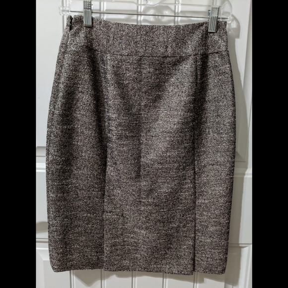 Metallic silver woven Banana Republic skirt Size 0 - Picture 2 of 9